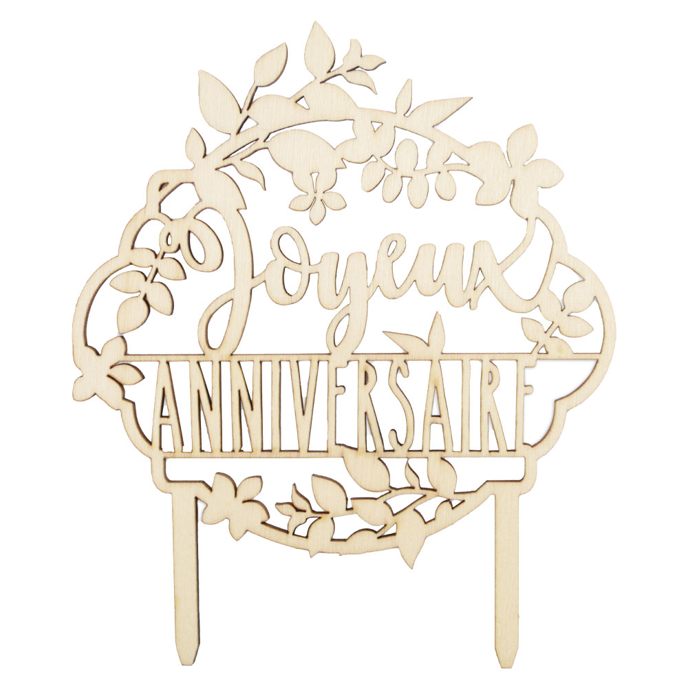 Cake Topper Joyeux Anniversaire Trä