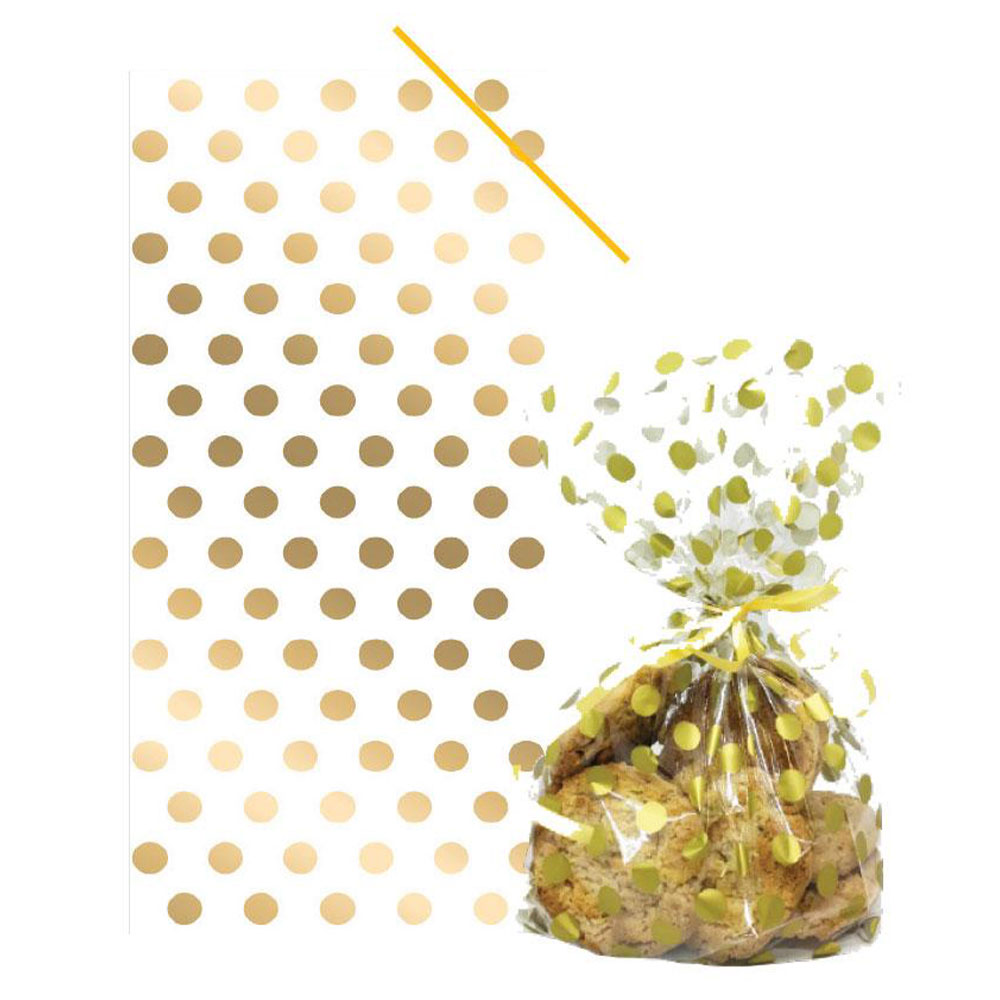 Cellofanpåsar Polka Dot Guld