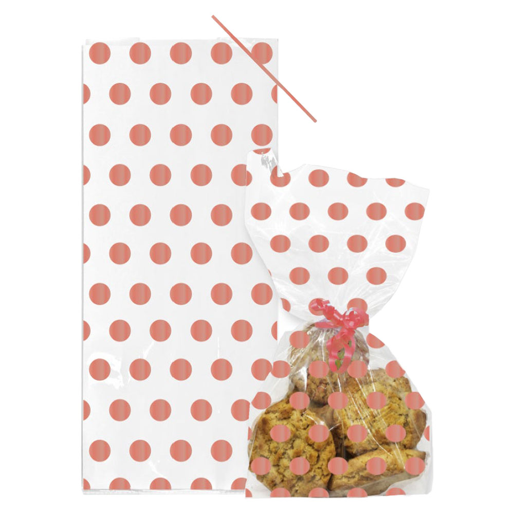 Cellofanpåsar Polka Dot Roseguld
