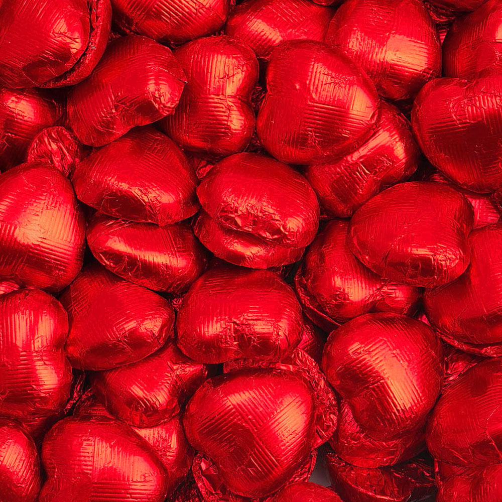 Chokladhjärtan i Röd Folie