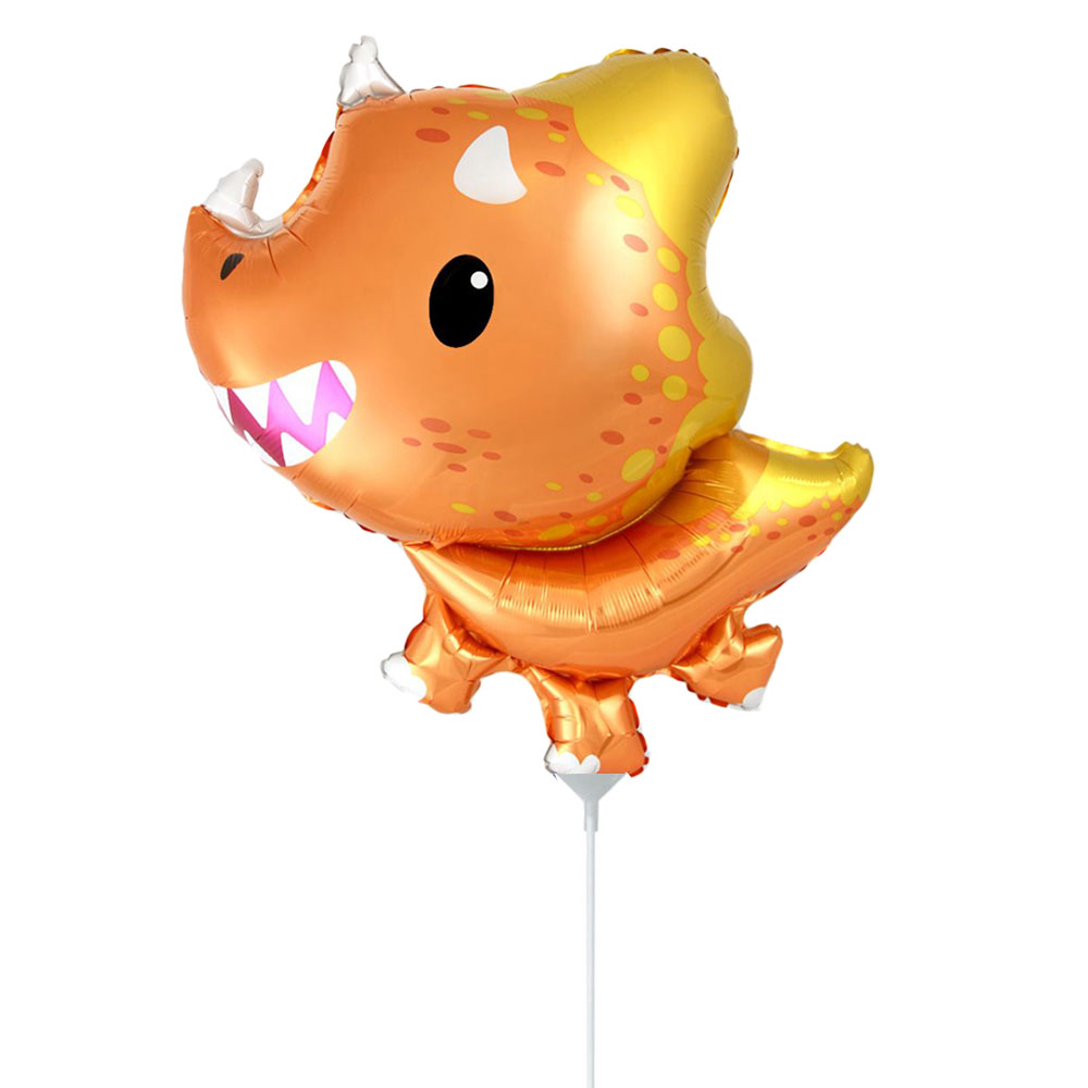 Läs mer om Dinosaurie Folieballong Triceratops Liten Orange