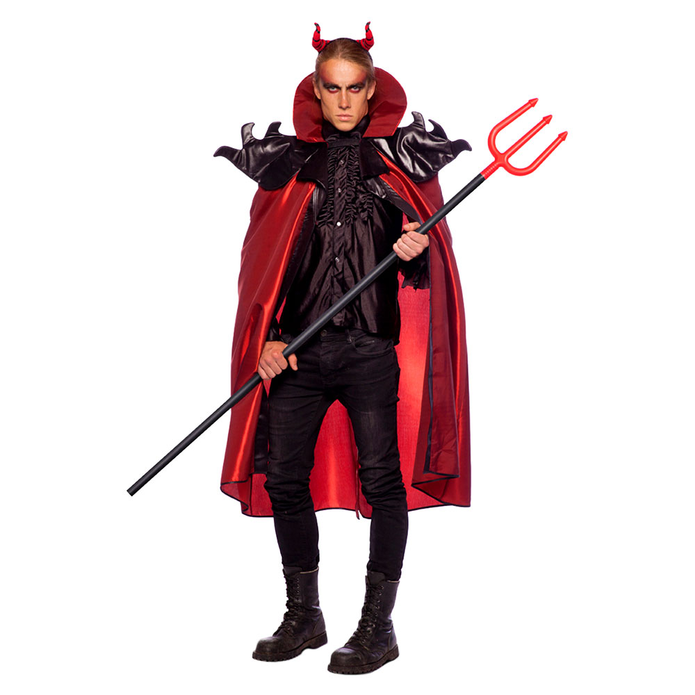 Djävuls Cape och Horn Set Deluxe | Tillbehör//Maskerad//Högtider//Halloween//Halloweendräkter//Maskeradkläder//Halloween kostymer//Halloweendräkter herr//Djävul Maskerad//Capes | PartyOutlet