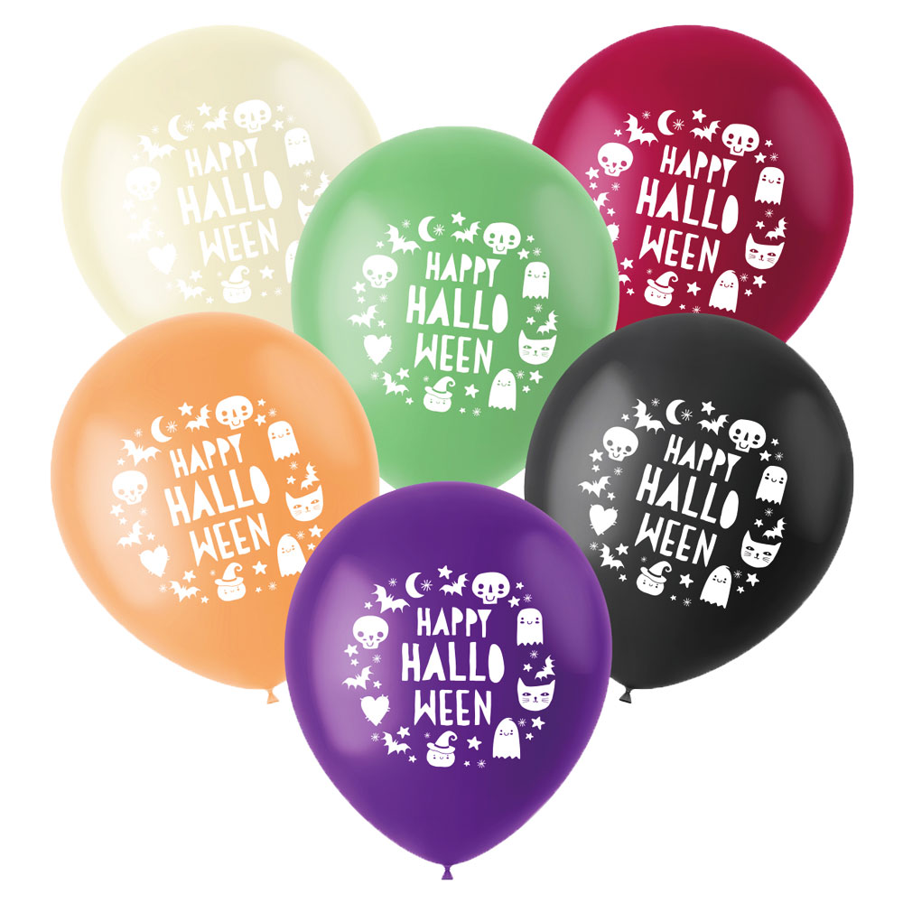 Läs mer om Färgglada Happy Halloween Ballonger