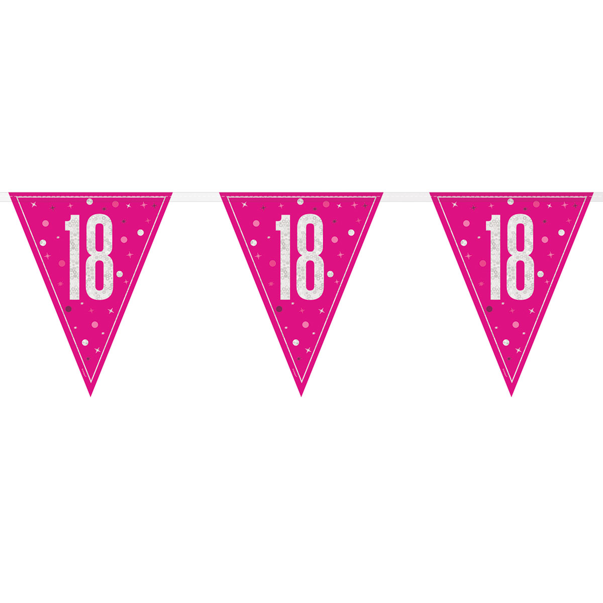 Flaggirlang 18 År Rosa & Silver