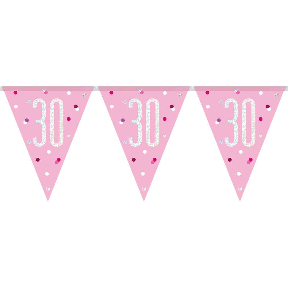 Flaggirlang 30 År Rosa & Silver