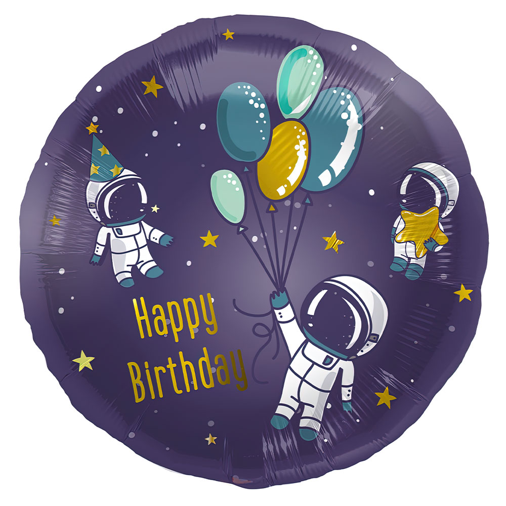 Folieballong Happy Birthday Astronaut