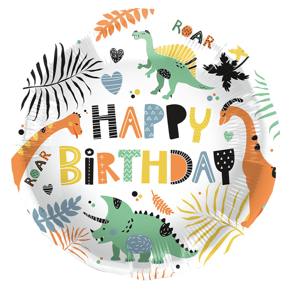 Läs mer om Folieballong Happy Birthday Dinosaurier