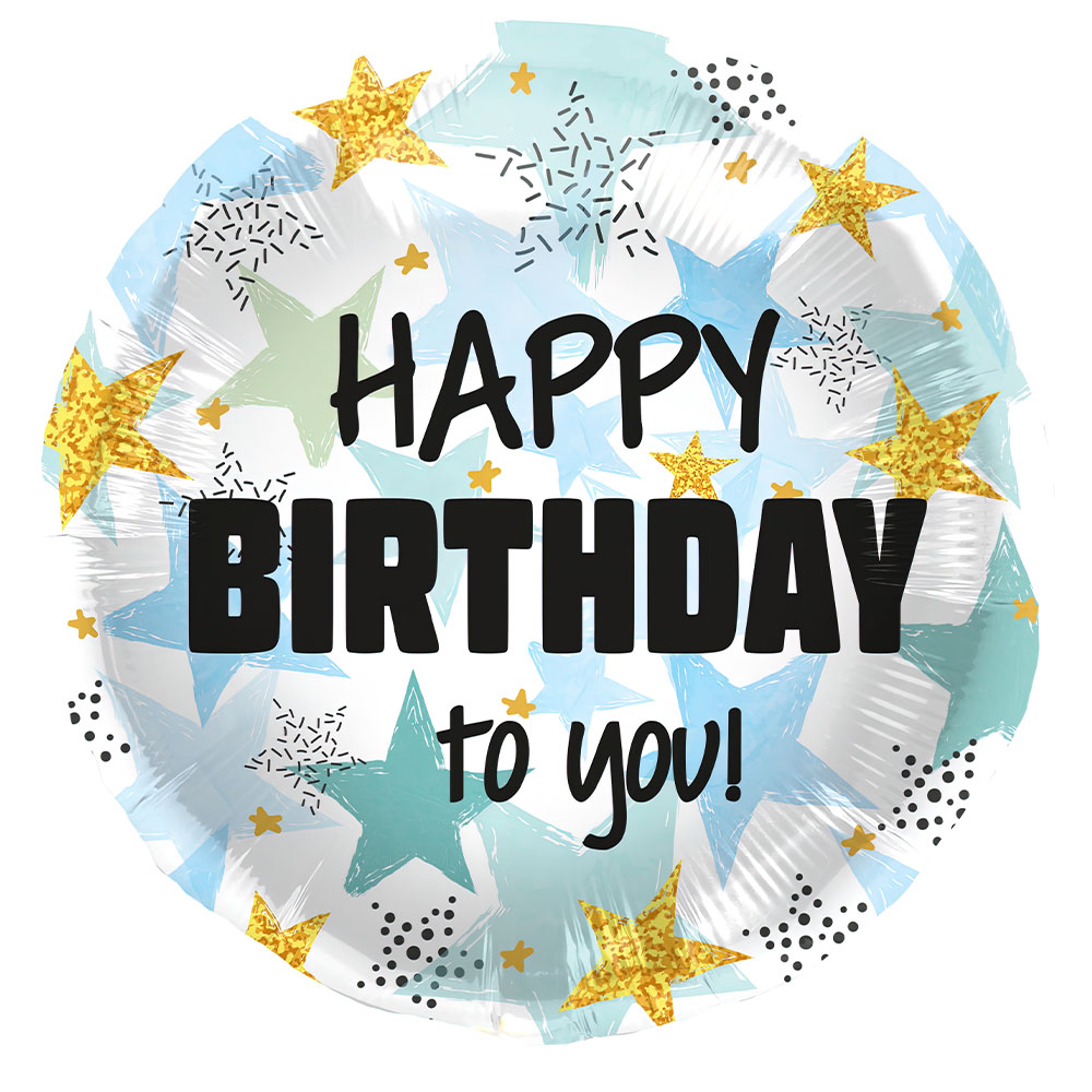 Läs mer om Folieballong Happy Birthday To You Stjärnor