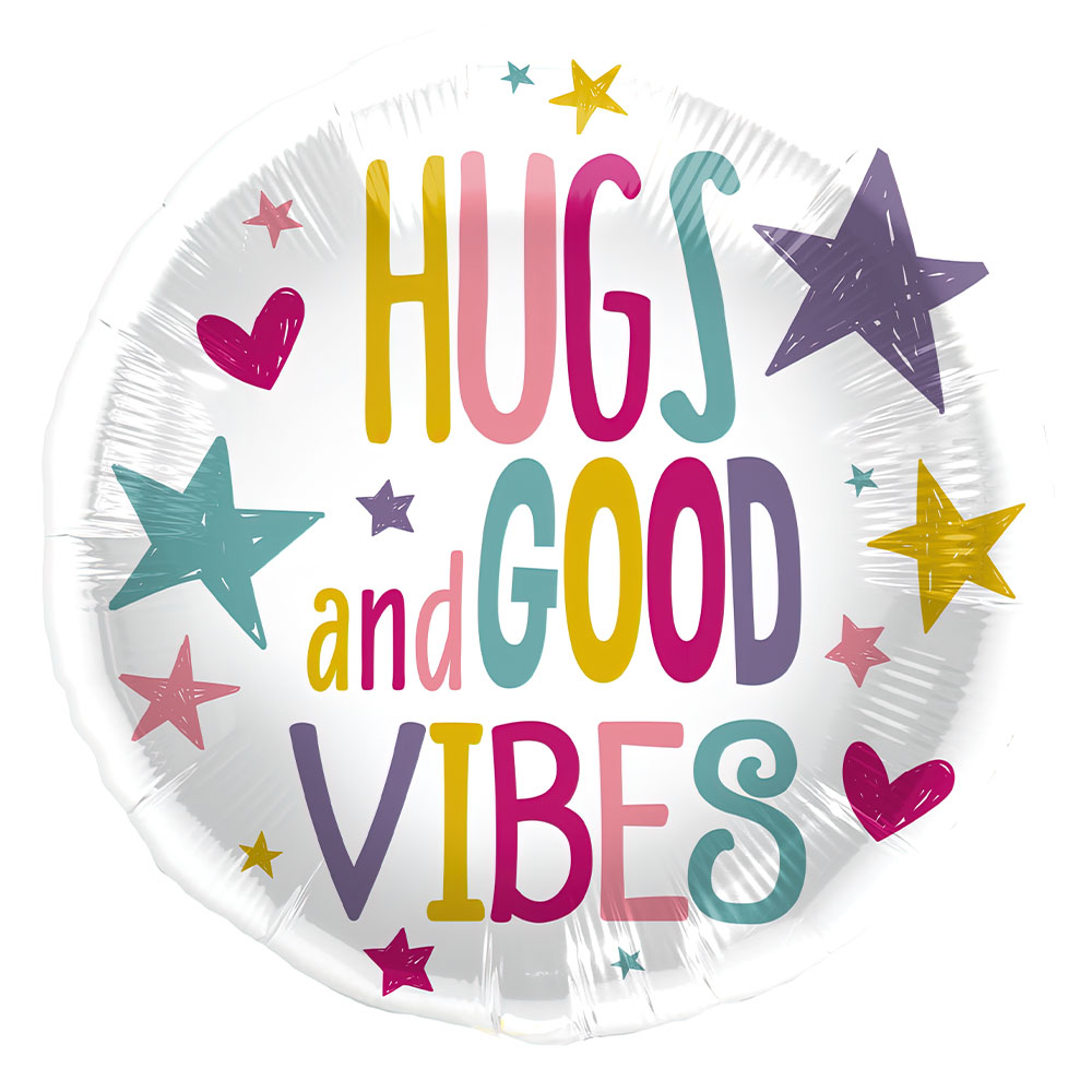 Läs mer om Folieballong Hugs & Good Vibes