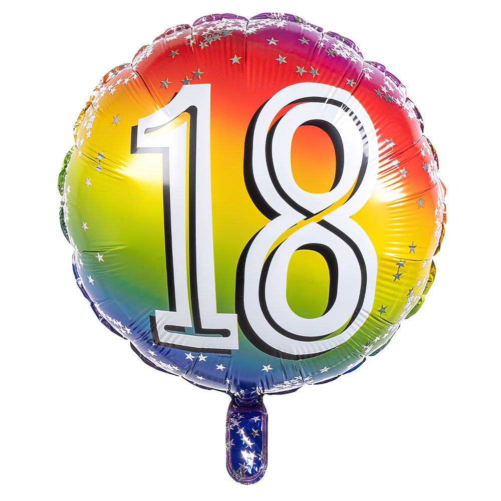 Läs mer om Folieballong Regnbåge 18 år