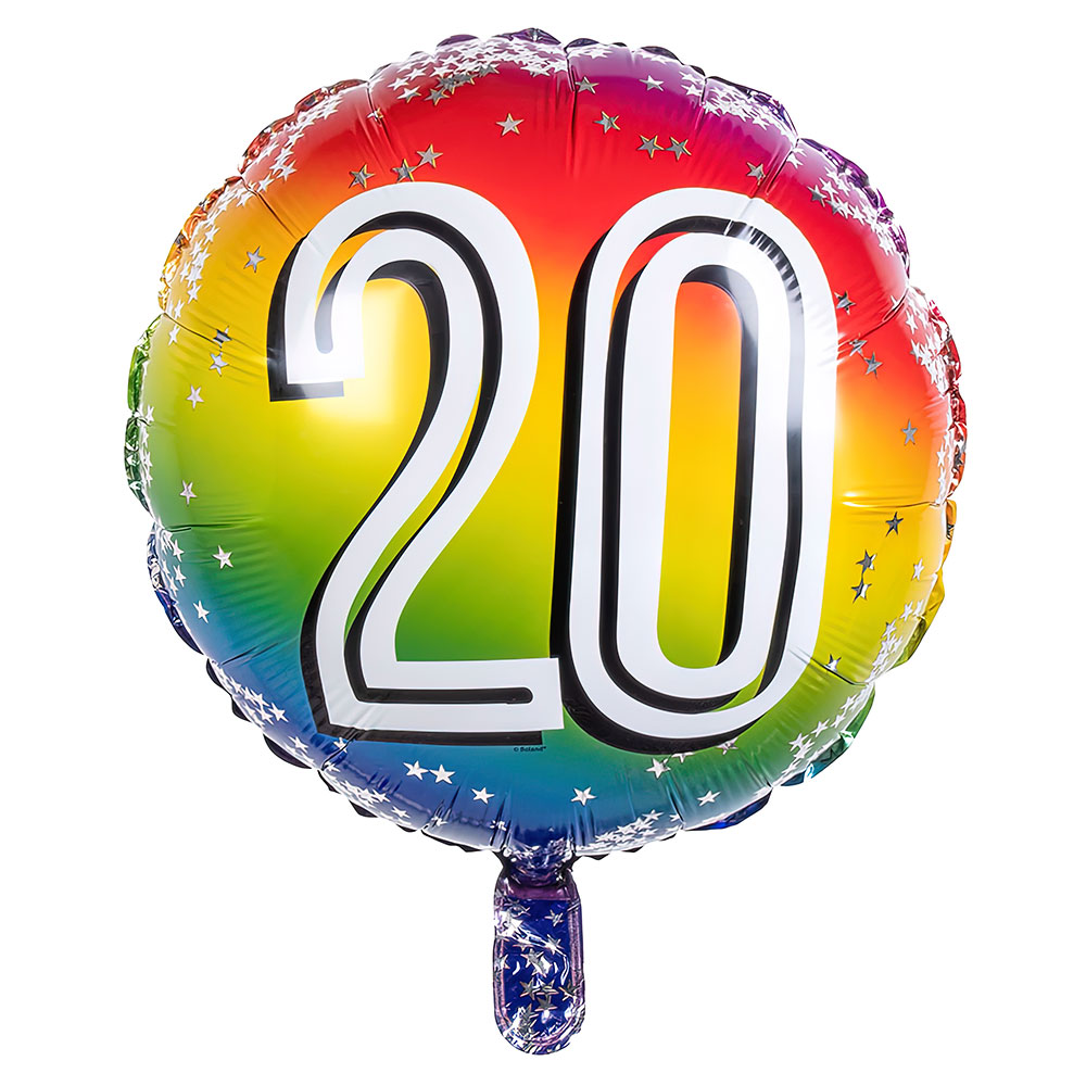 Läs mer om Folieballong Regnbåge 20 år