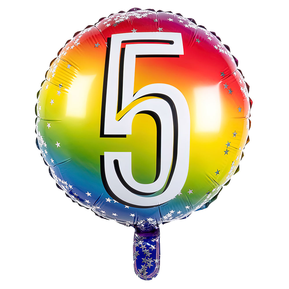 Folieballong Regnbåge 5 år