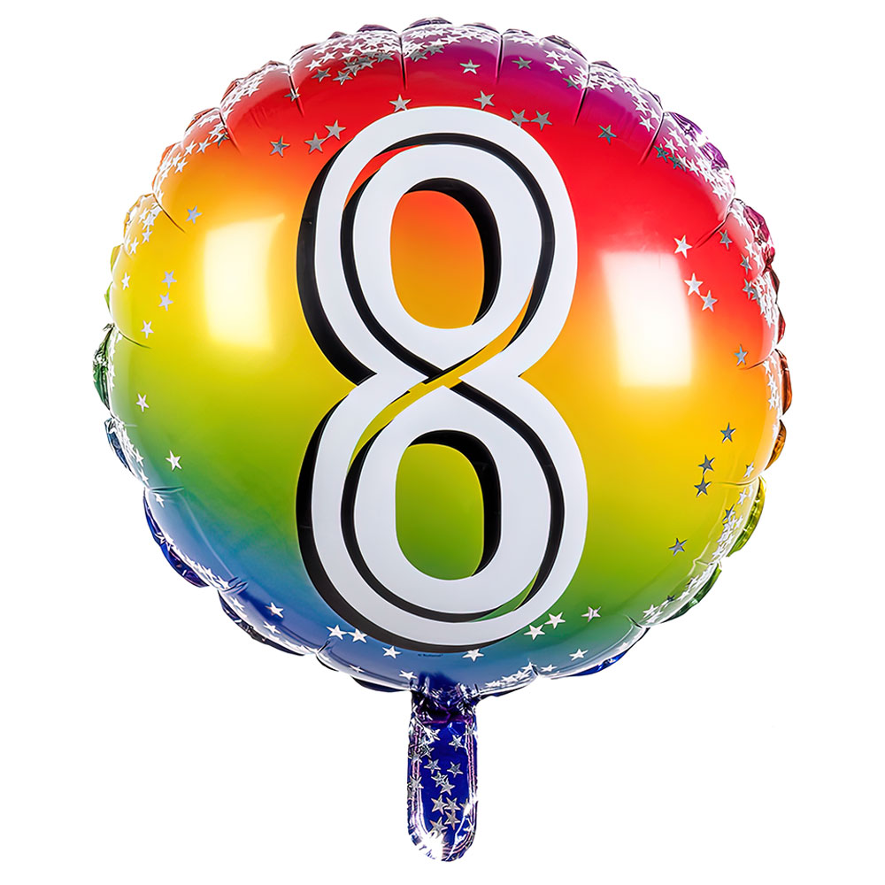 Folieballong Regnbåge 8 år