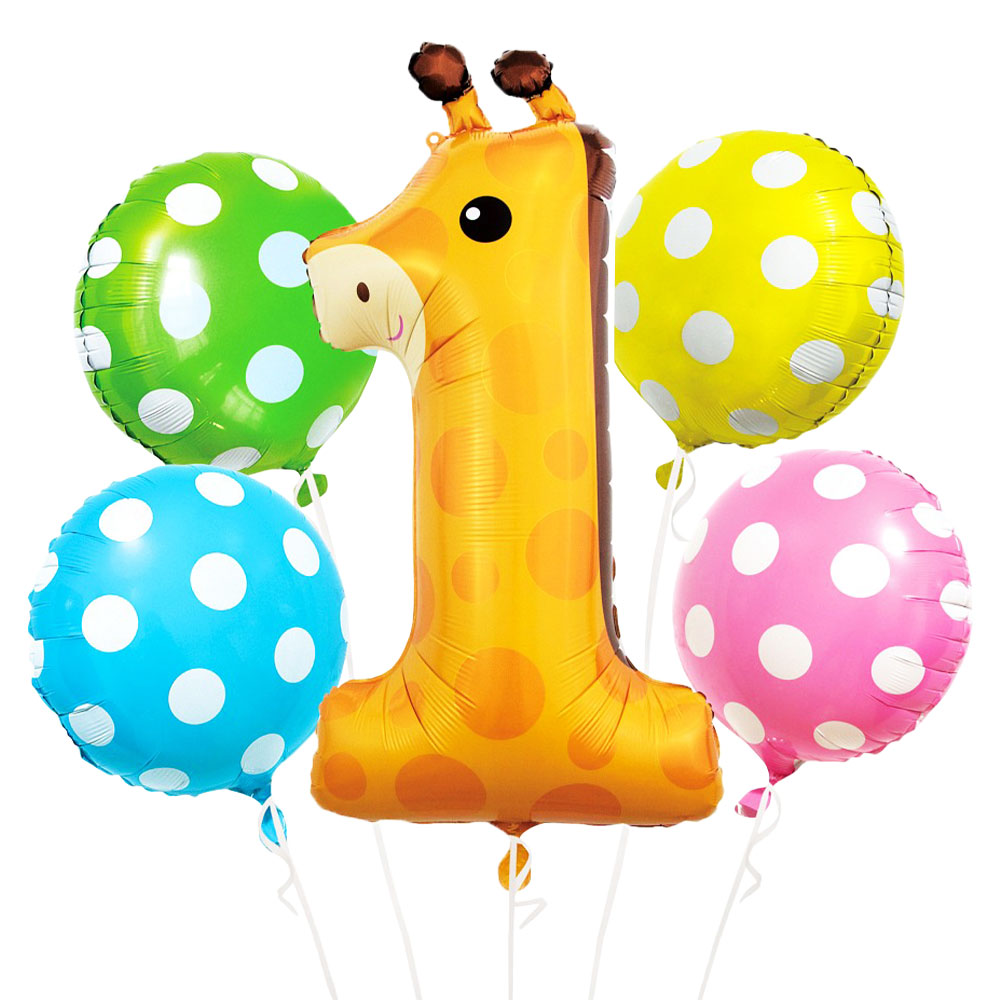 Läs mer om Giraff Ballongbukett 1 år