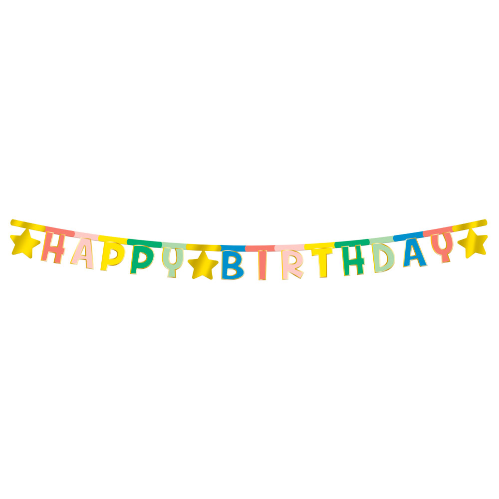 Läs mer om Girlang Happy Birthday Retro