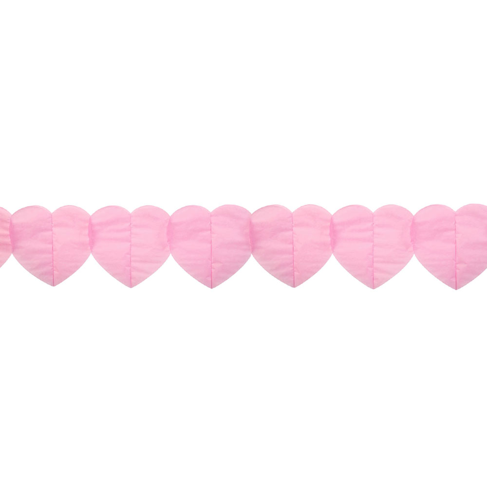Girlang med Hjärtan Babyrosa