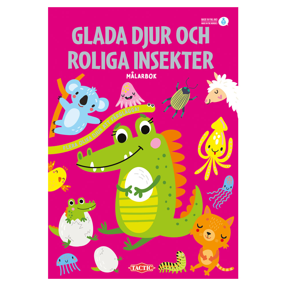 Glada Djur och Roliga Insekter Målarbok