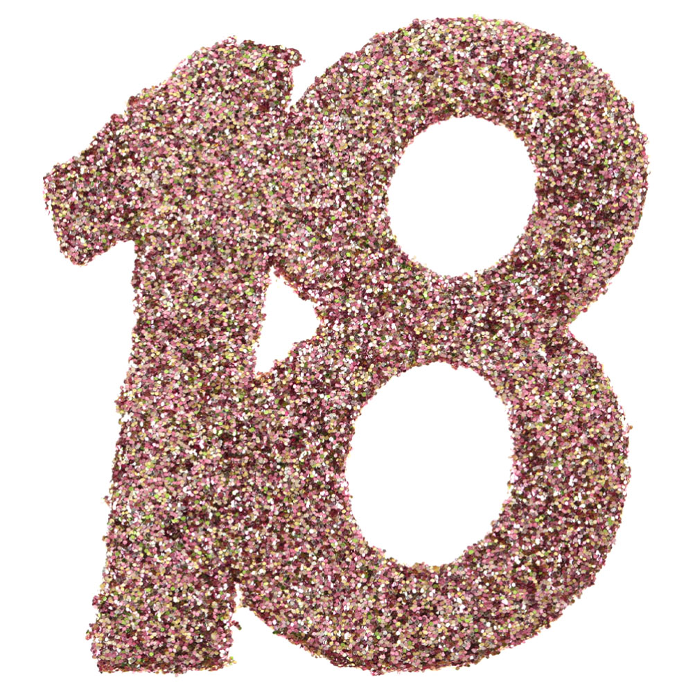 Läs mer om Glitterkonfetti 18 År Roseguld