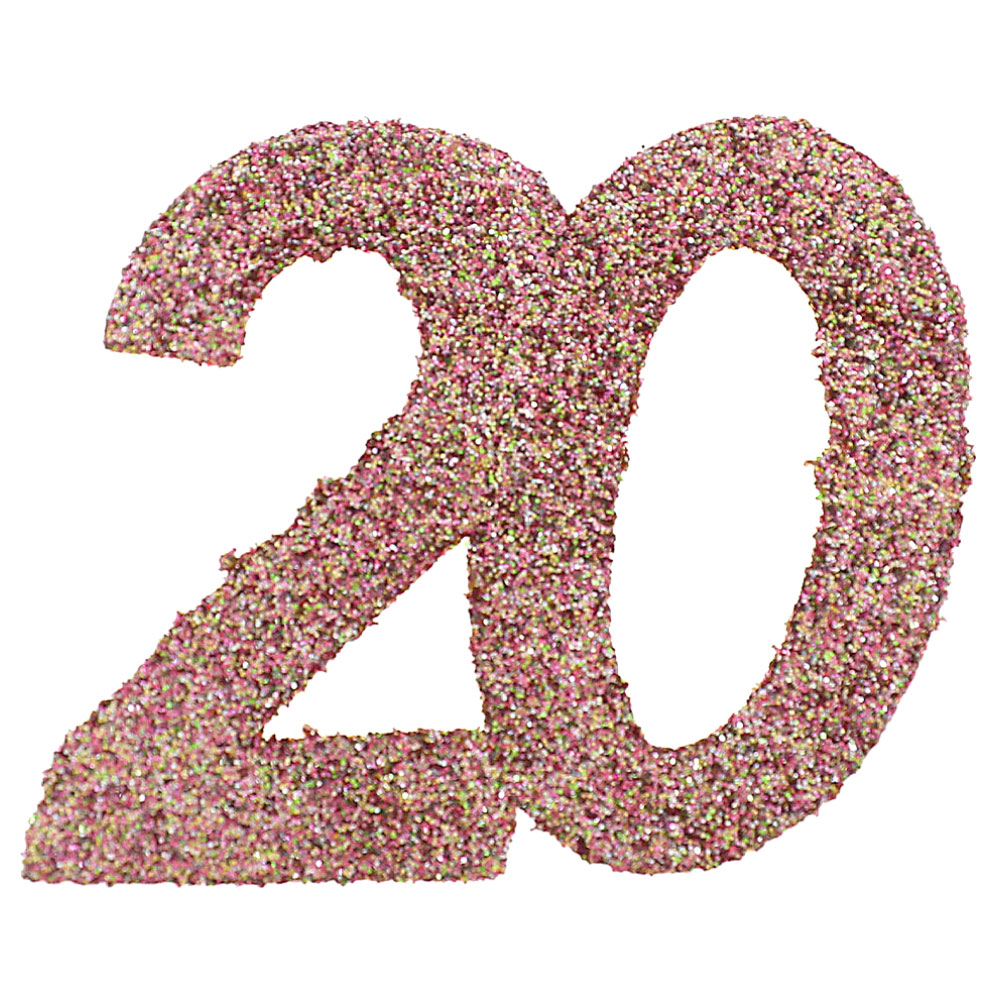 Läs mer om Glitterkonfetti 20 År Roseguld