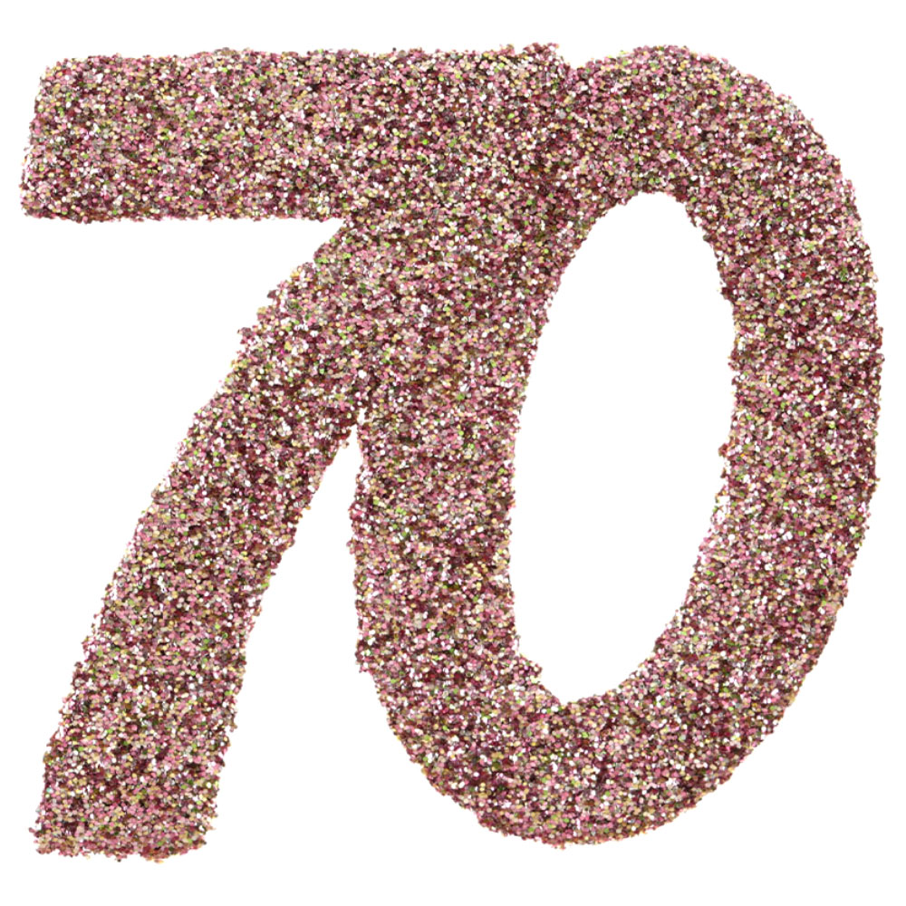 Läs mer om Glitterkonfetti 70 År Roseguld