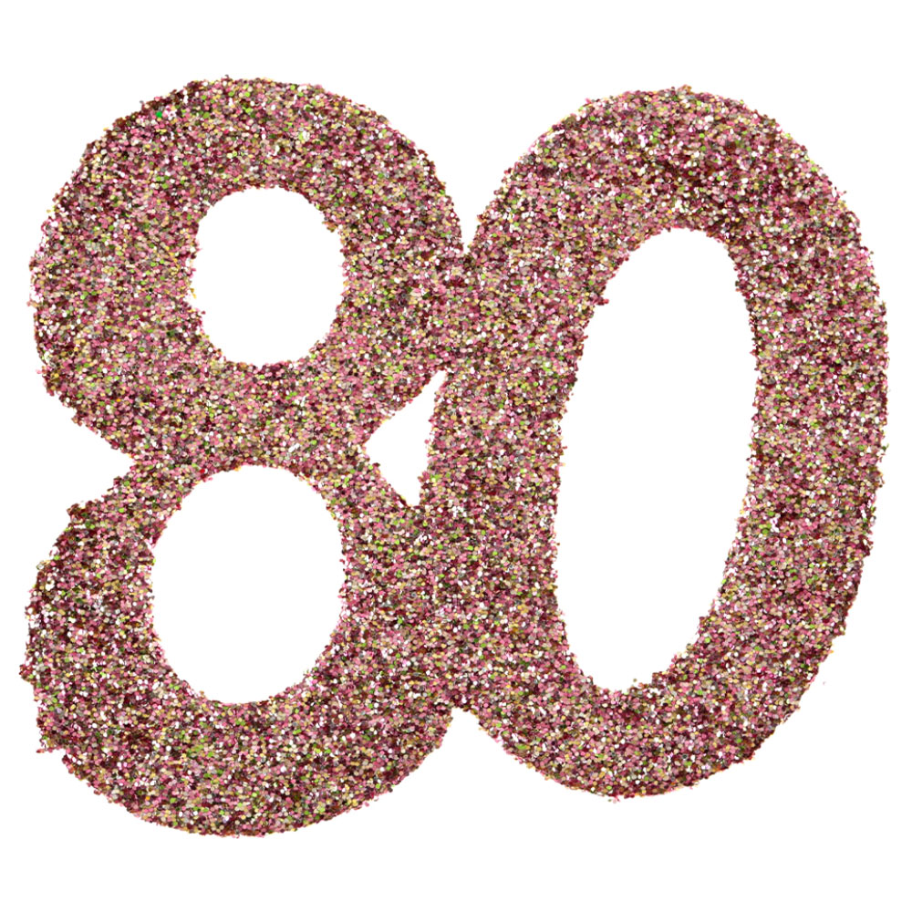 Läs mer om Glitterkonfetti 80 År Roseguld