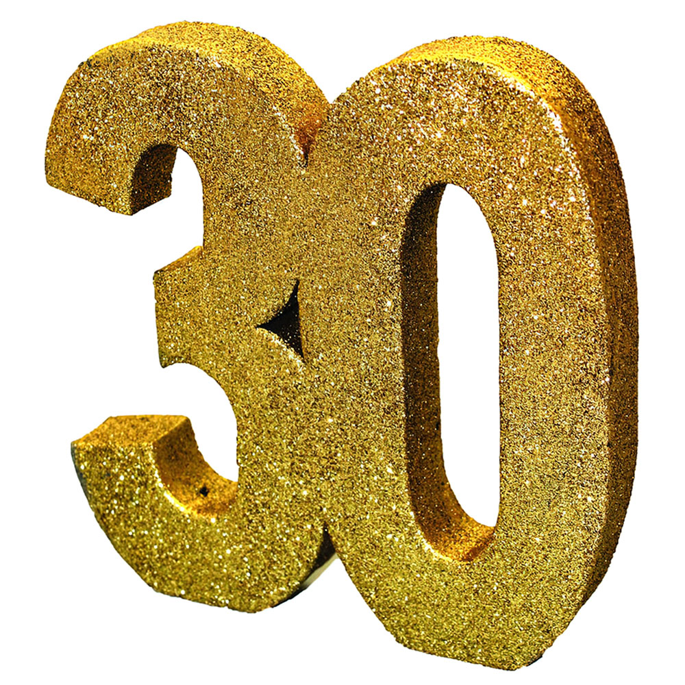 Läs mer om Glittrig 30 Års Dekoration Guld