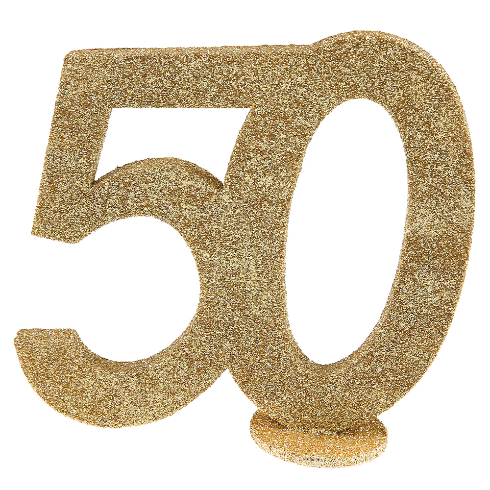 Läs mer om Glittrig 50 Års Bordsdekoration Guld
