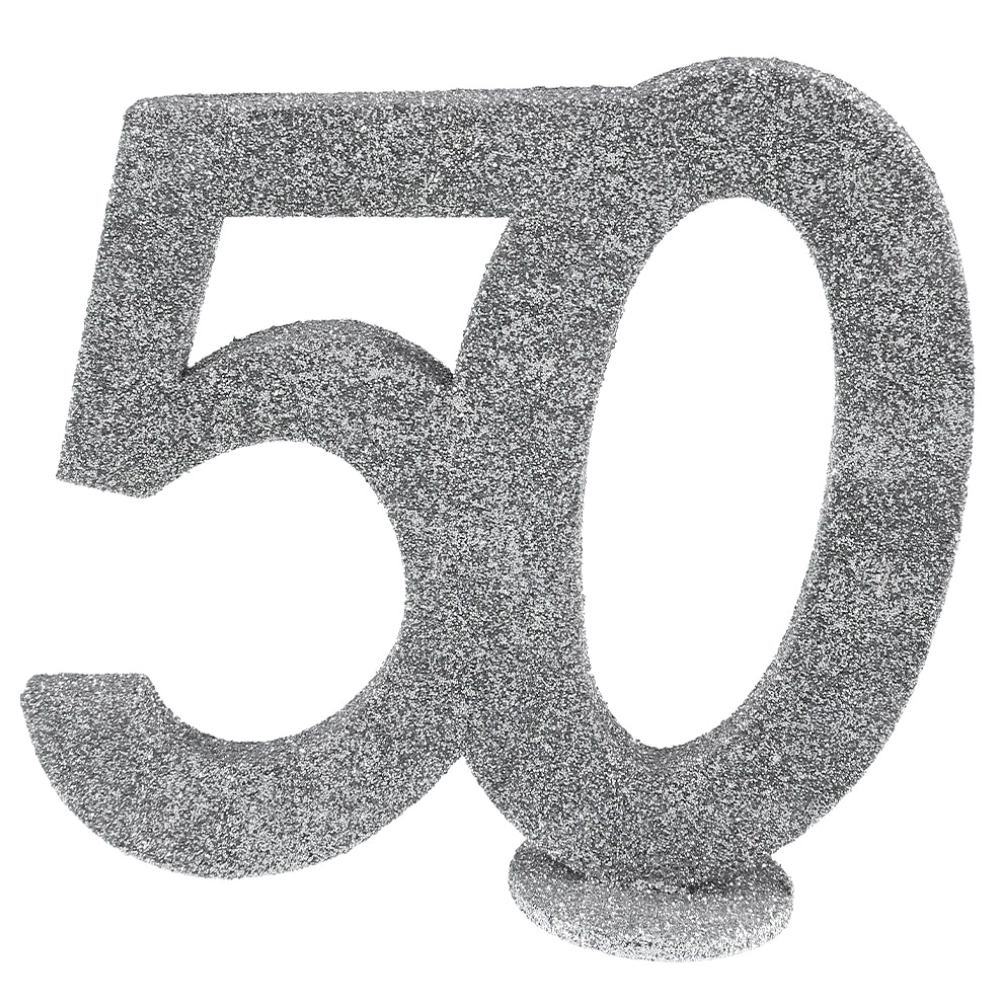 Läs mer om Glittrig 50 Års Dekoration Silver