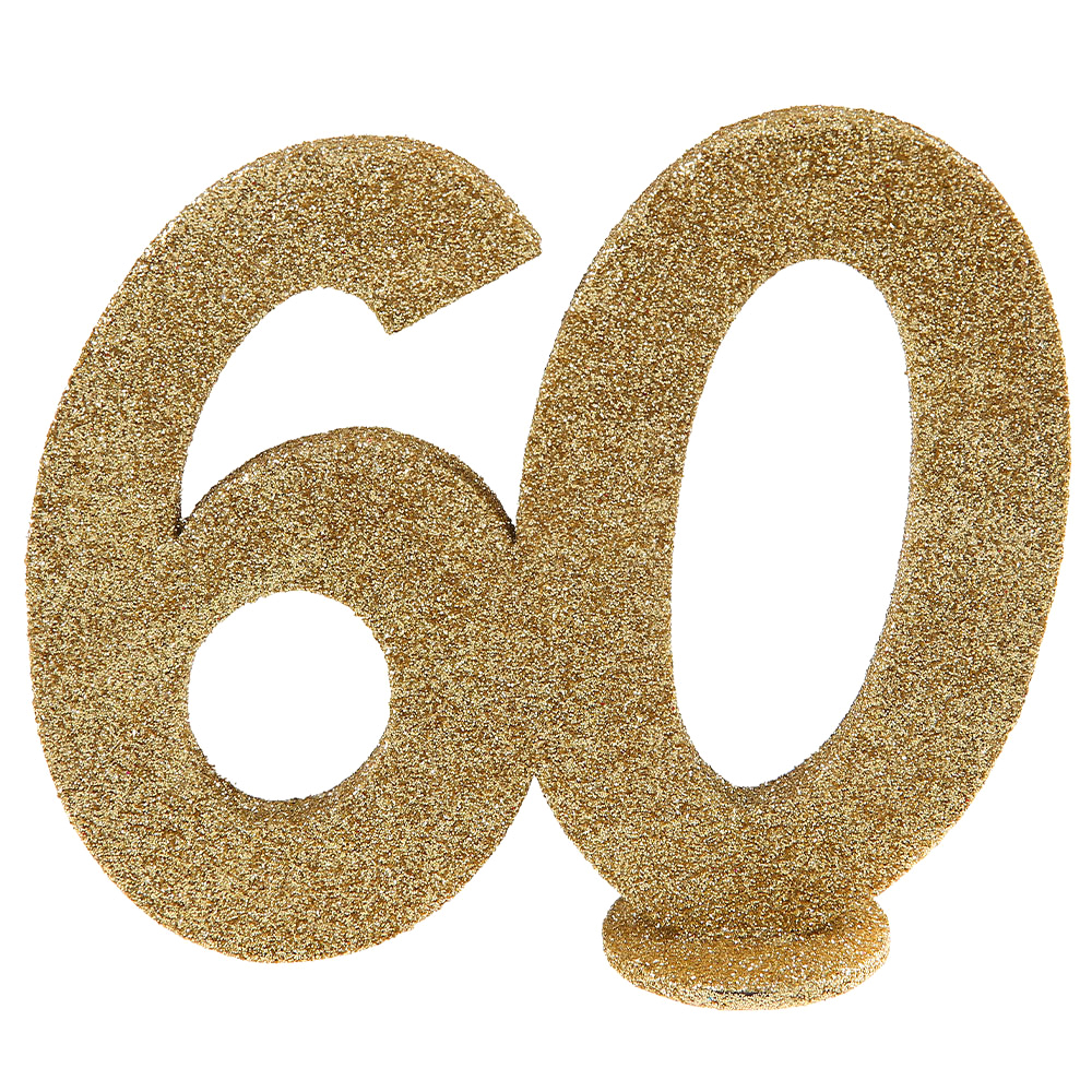 Läs mer om Glittrig 60 Års Bordsdekoration Guld