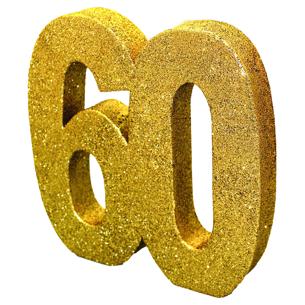 Läs mer om Glittrig 60 Års Dekoration Guld