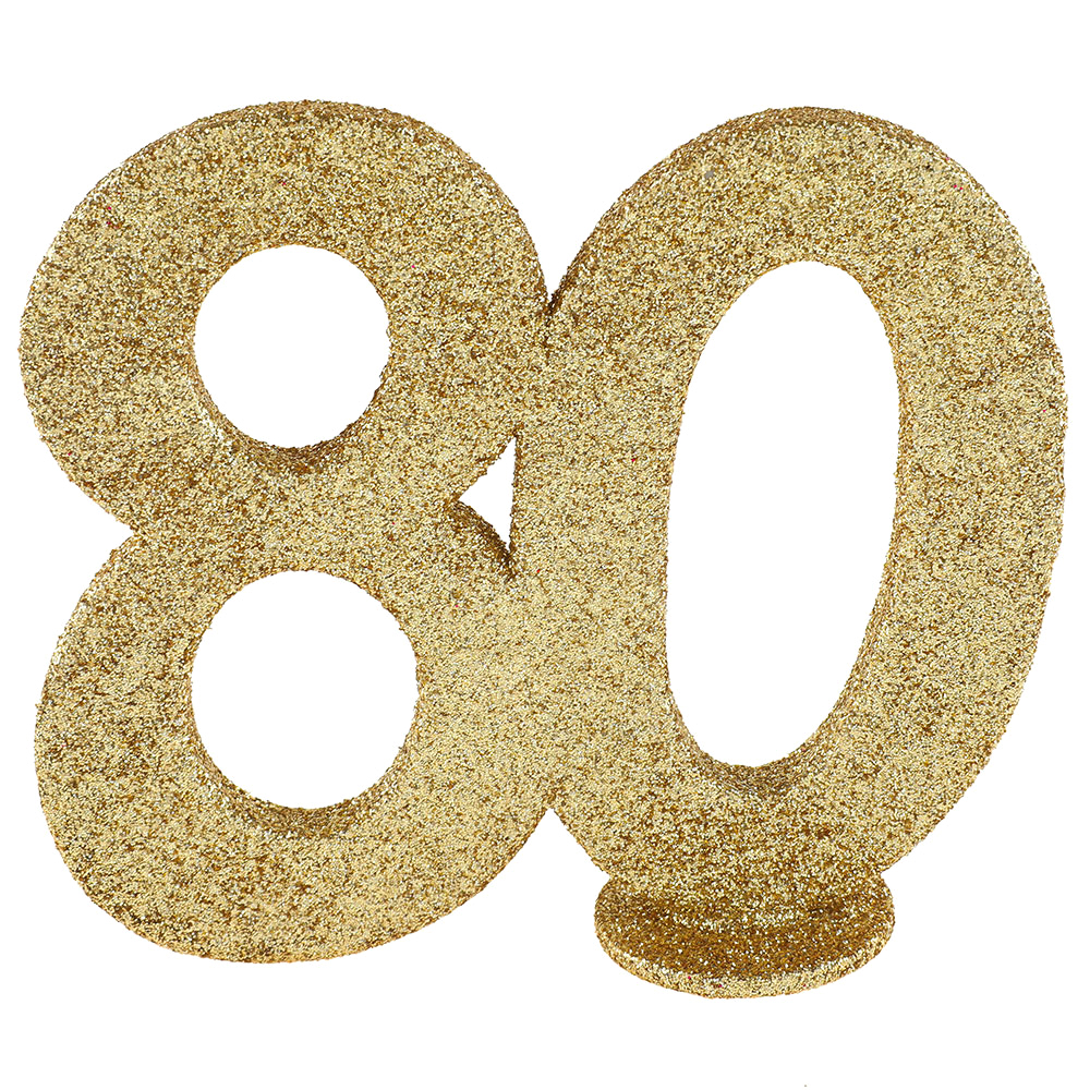 Glittrig 80 Års Dekoration Guld