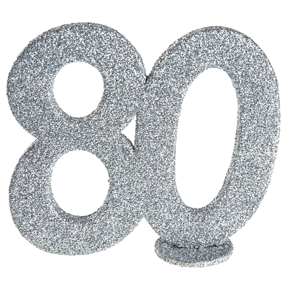 Läs mer om Glittrig 80 Års Dekoration Silver