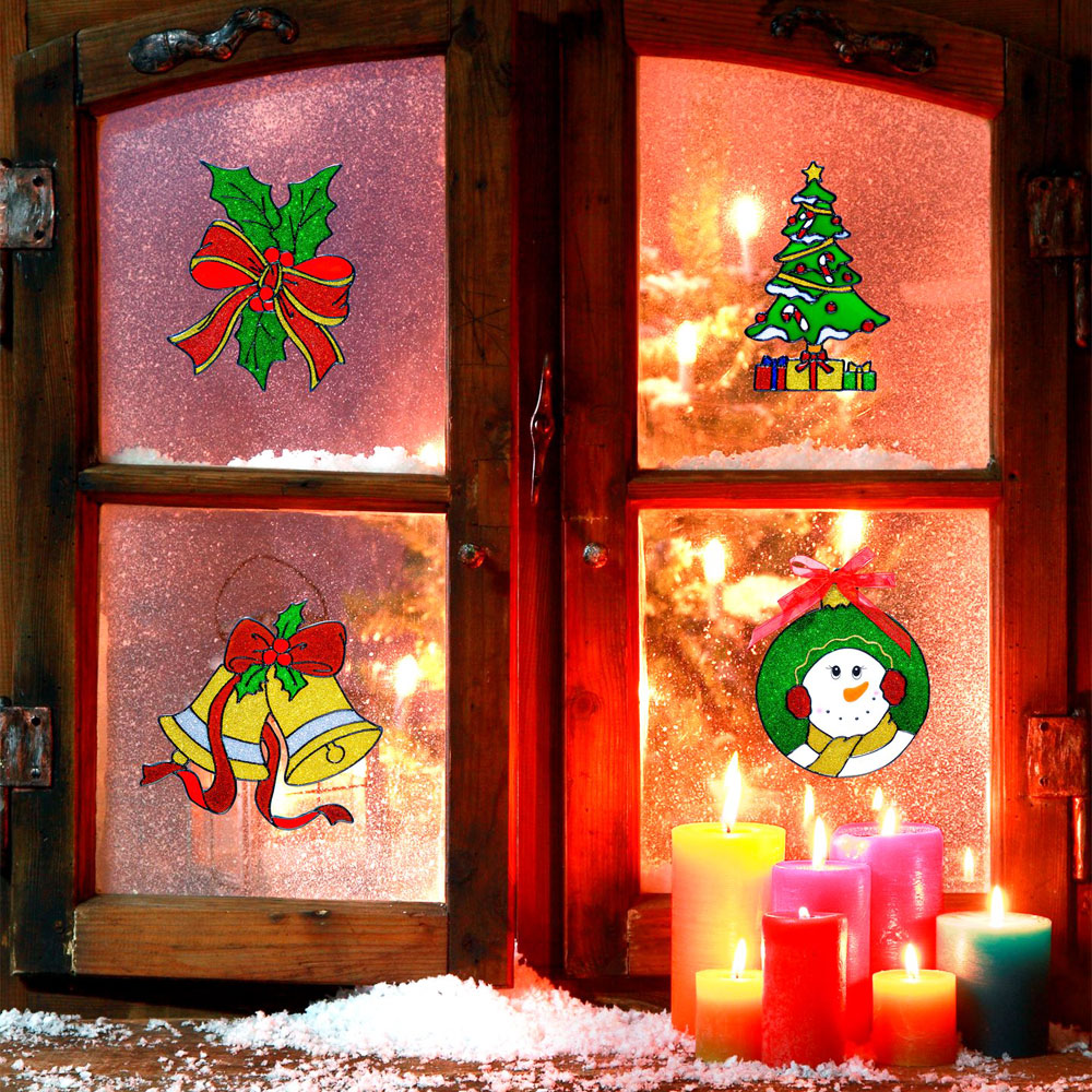 Läs mer om Glittrigt Fönsterklistermärke Julmotiv