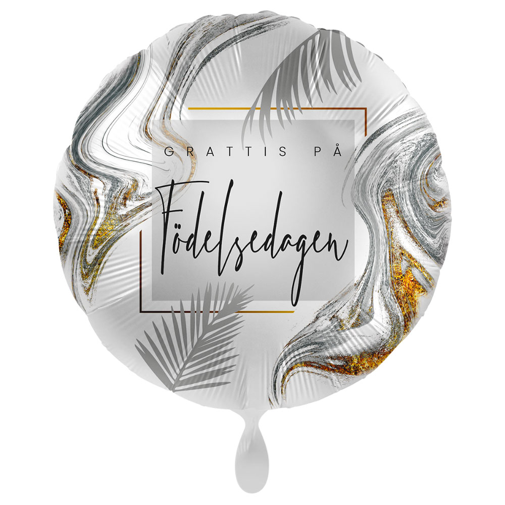 Läs mer om Grattis På Födelsedagen Ballong Modern Silver