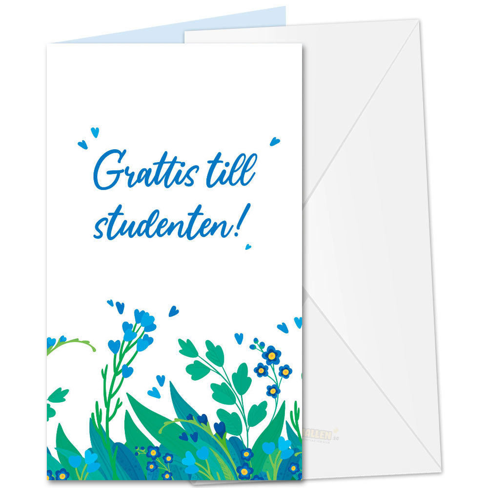 Grattiskort Student Blommor