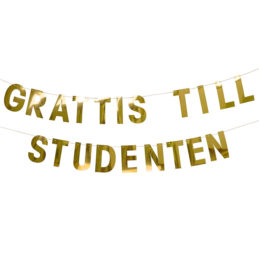 Läs mer om Guld Girlang Grattis Till Studenten