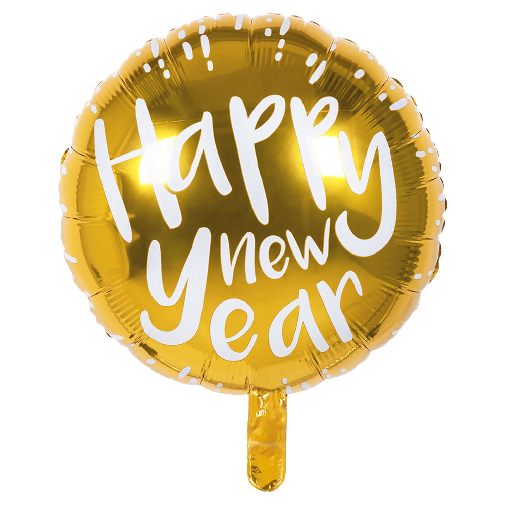 Läs mer om Guldig Happy New Year Ballong