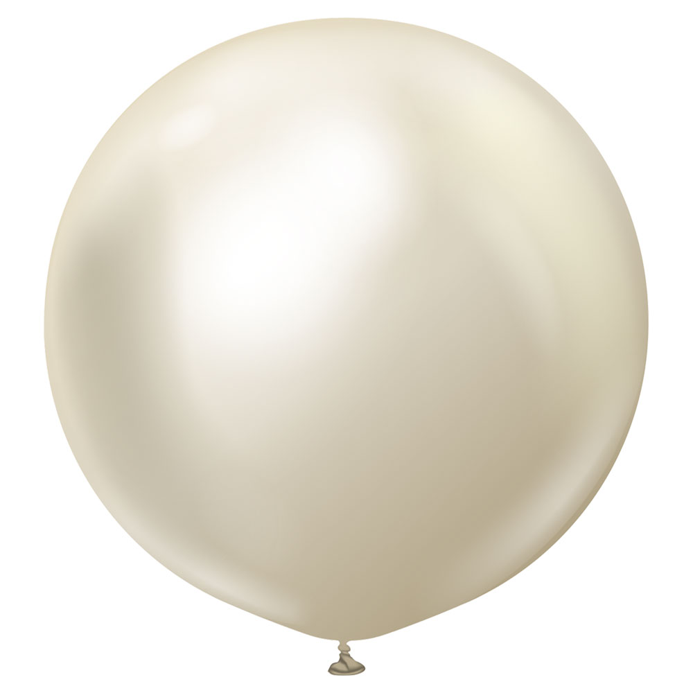 Läs mer om Guldiga Gigantiska Chrome Latexballonger White Gold 2-pack