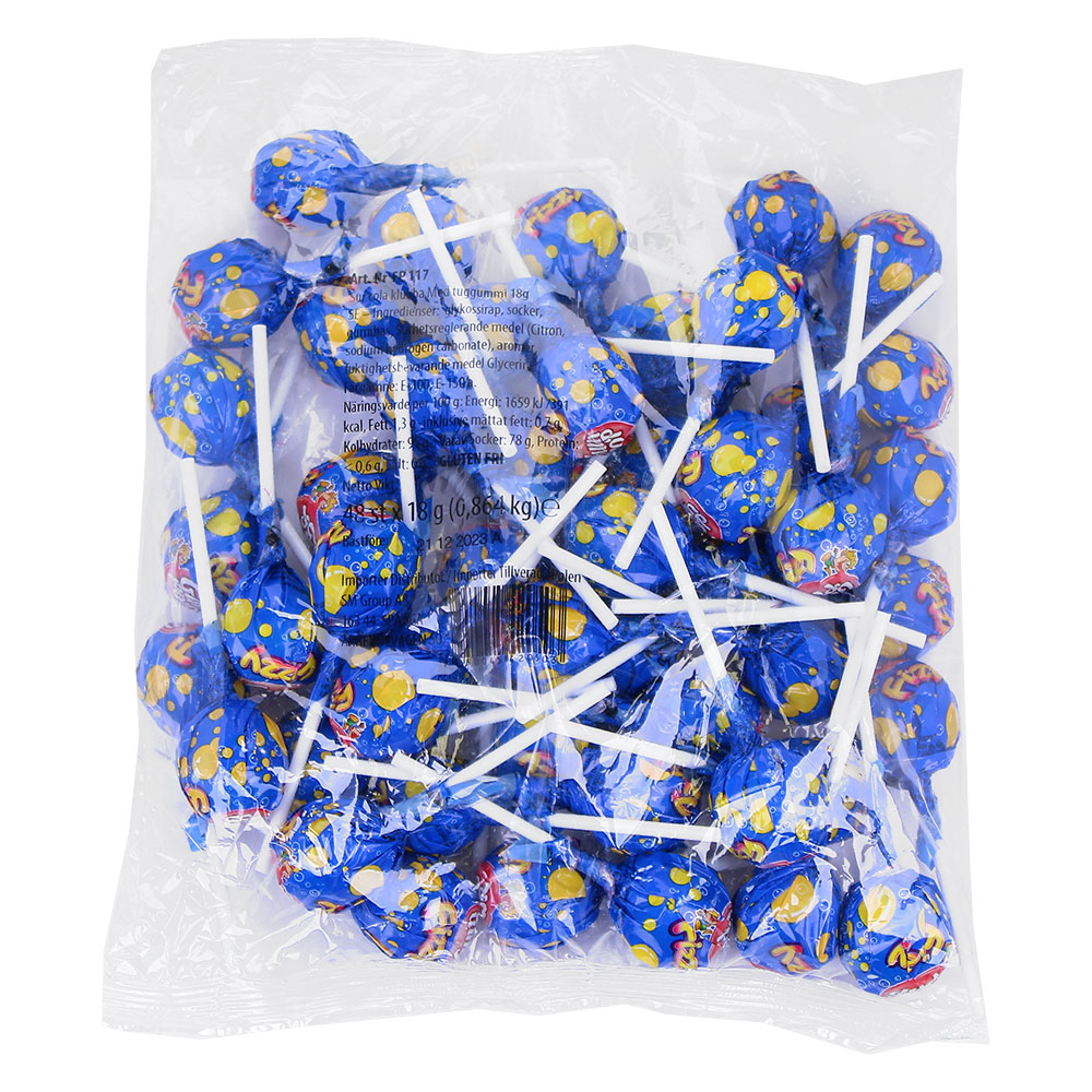 Läs mer om Gum Pop Fizzy Sur Cola Godisklubbor 48-pack