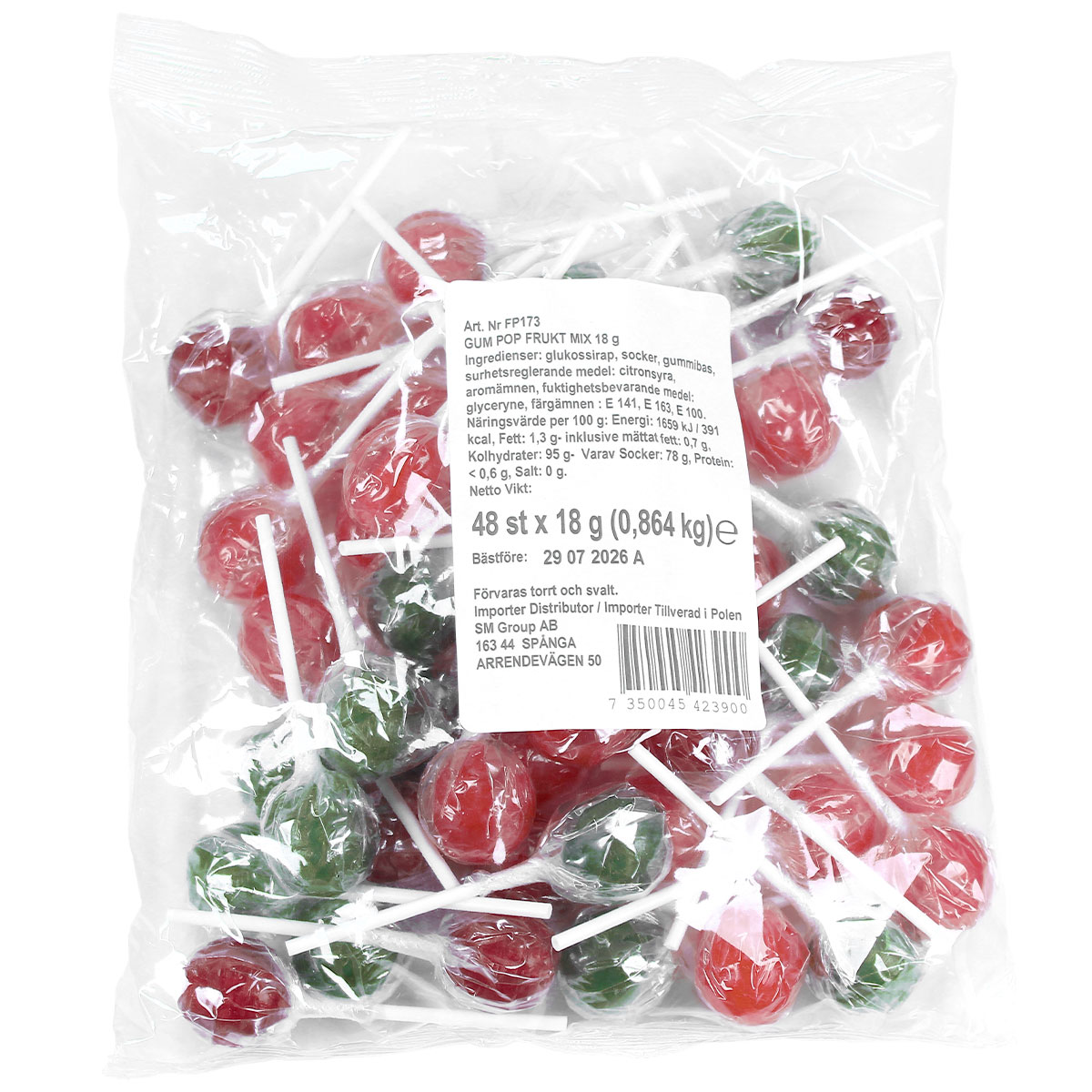 Gum Pop Frukt Mix Godisklubbor 48-pack