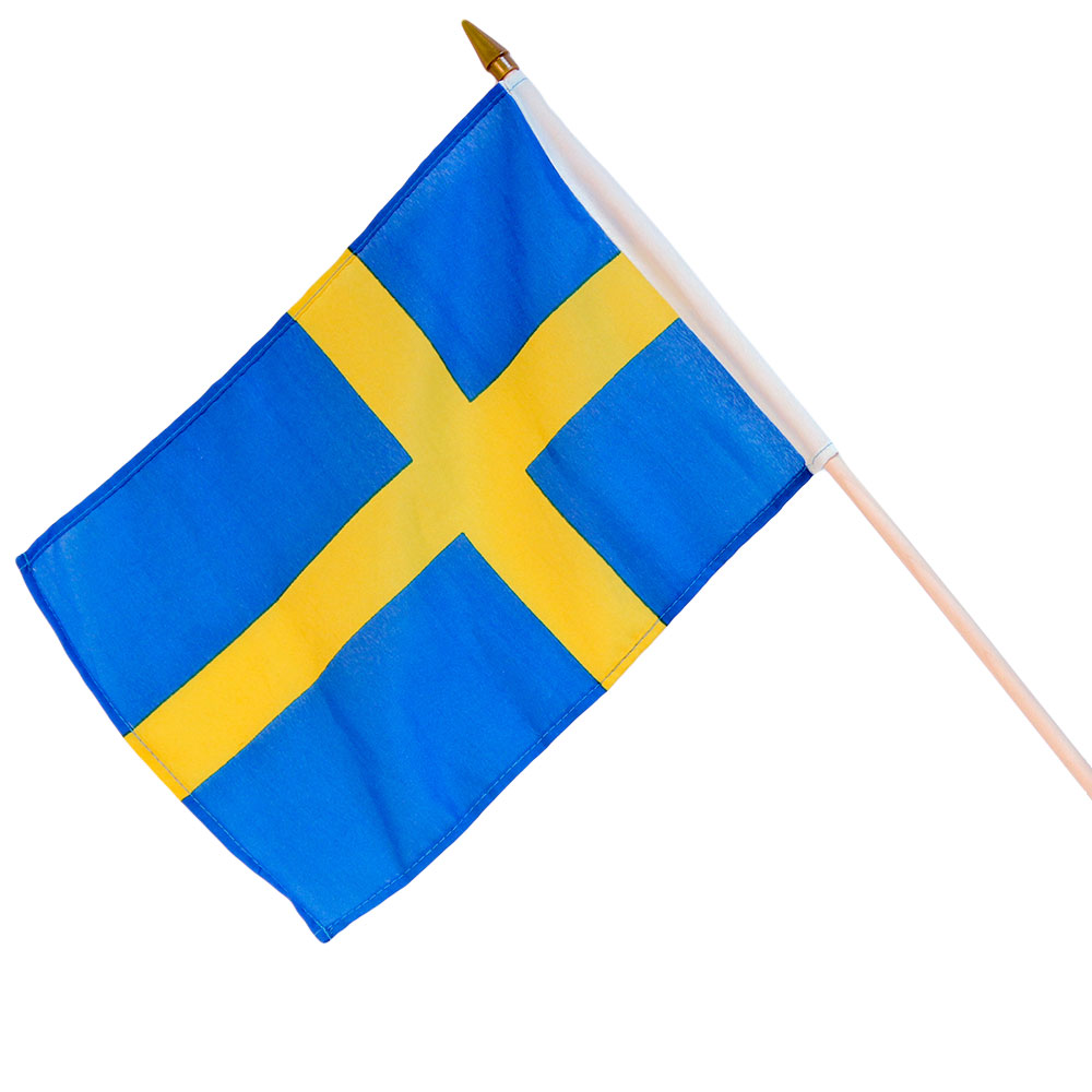 Handflagga Sverigeflagga | Roliga Prylar//Högtider//Hobby & Fritid//Supporterprylar//Studentdekorationer//Midsommar//Studenten//Midsommardukning//Studentdukning//Midsommar dekorationer | PartyOutlet