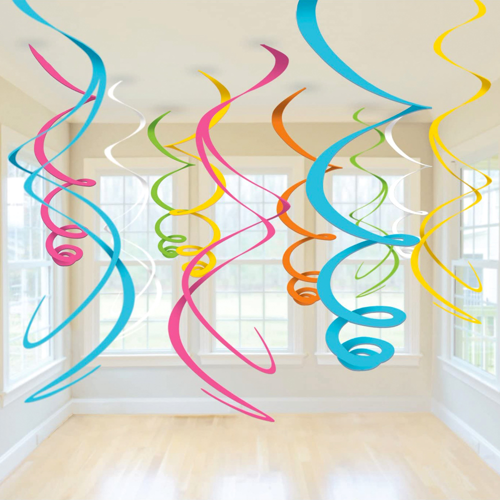 Läs mer om Hängande Swirls Dekorationer Färgglada