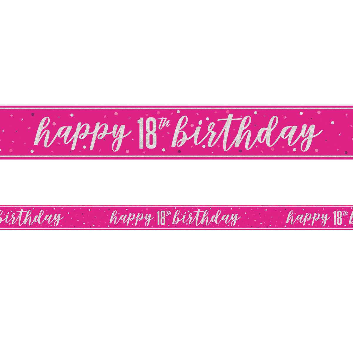 Happy 18th Birthday Banderoll Rosa & Silver