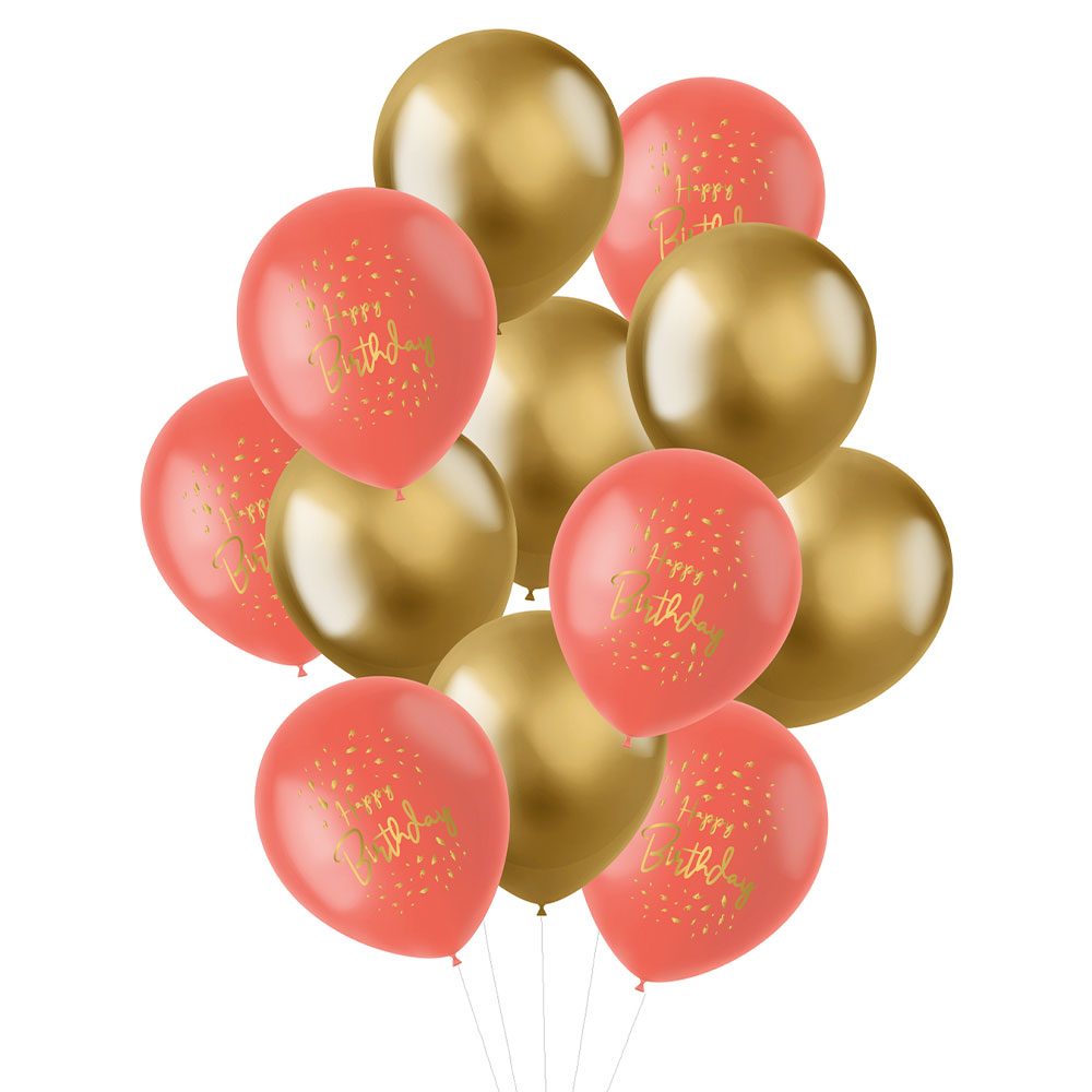 Läs mer om Happy Birthday Ballonger Golden Dusk