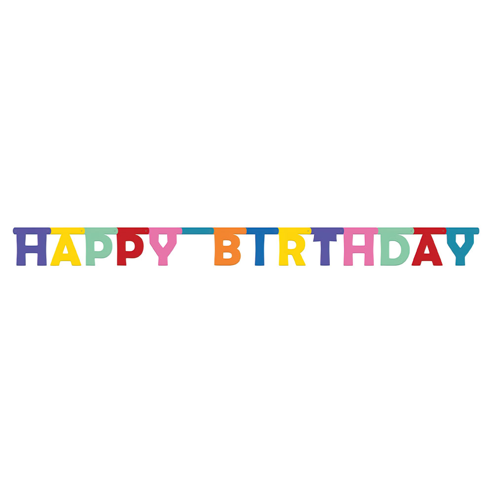 Läs mer om Happy Birthday Girlang Färg Mix