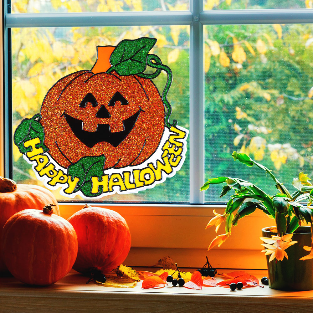 Läs mer om Happy Halloween Fönsterklistermärke