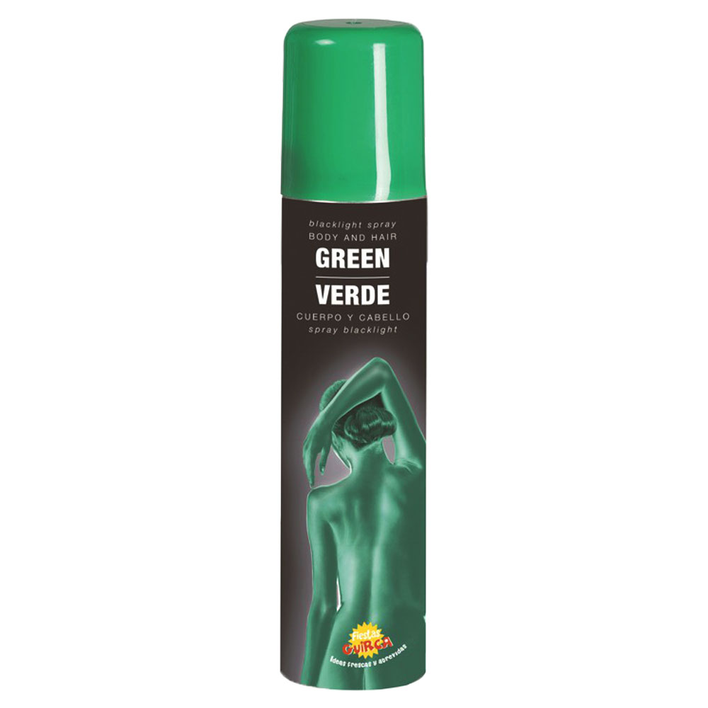Läs mer om Hår- och Kroppsfärg Spray Grön UV
