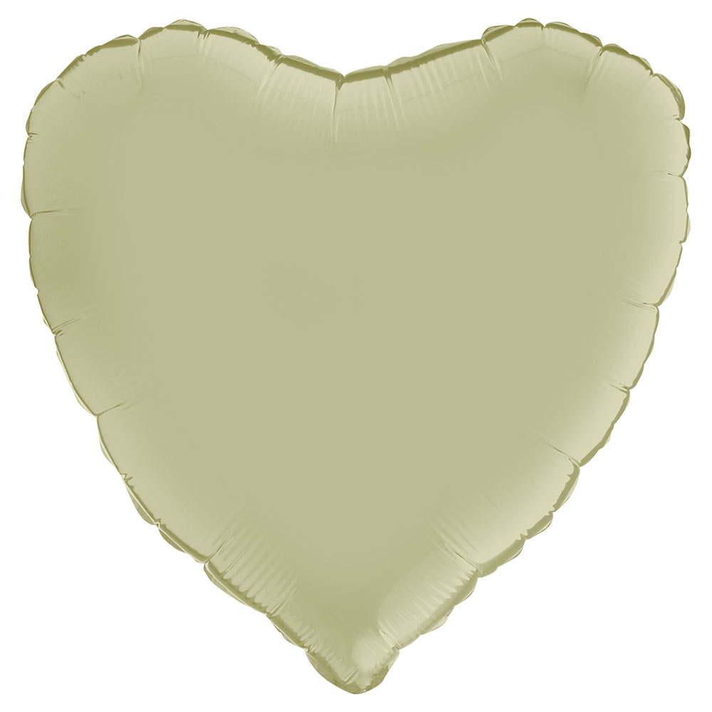Hjärtballong Satin Olivgrön