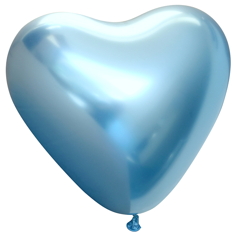 Läs mer om Hjärtballonger Chrome Blå