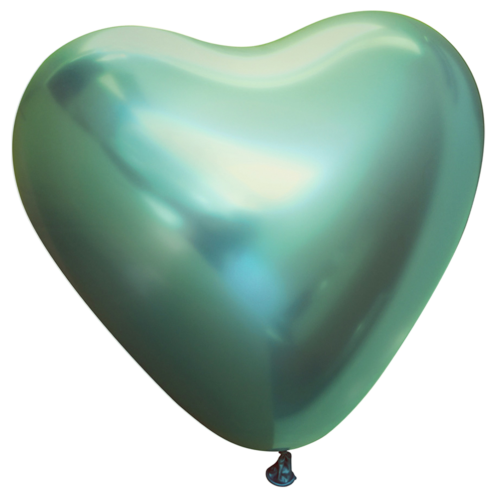 Hjärtballonger Chrome Grön